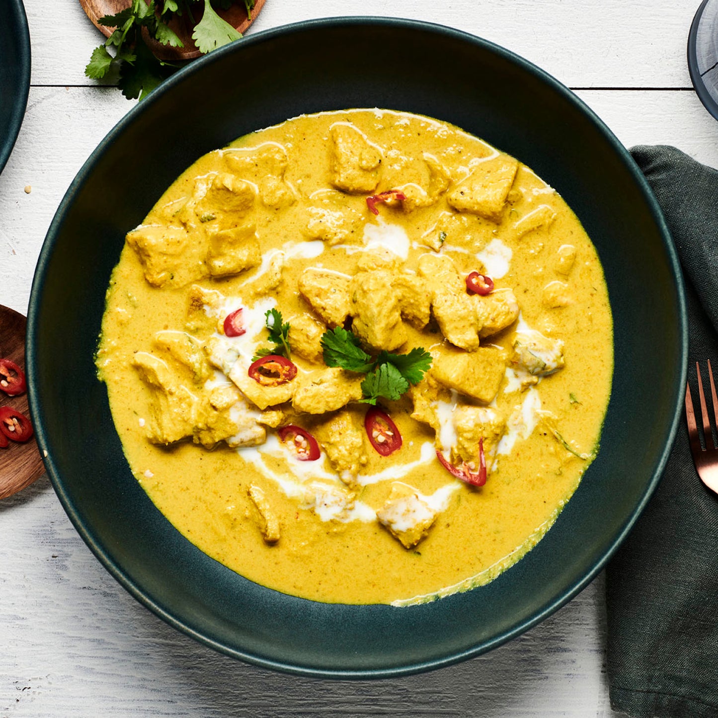 Yellow Curry of Rockling, Zucchini & Baby Corn