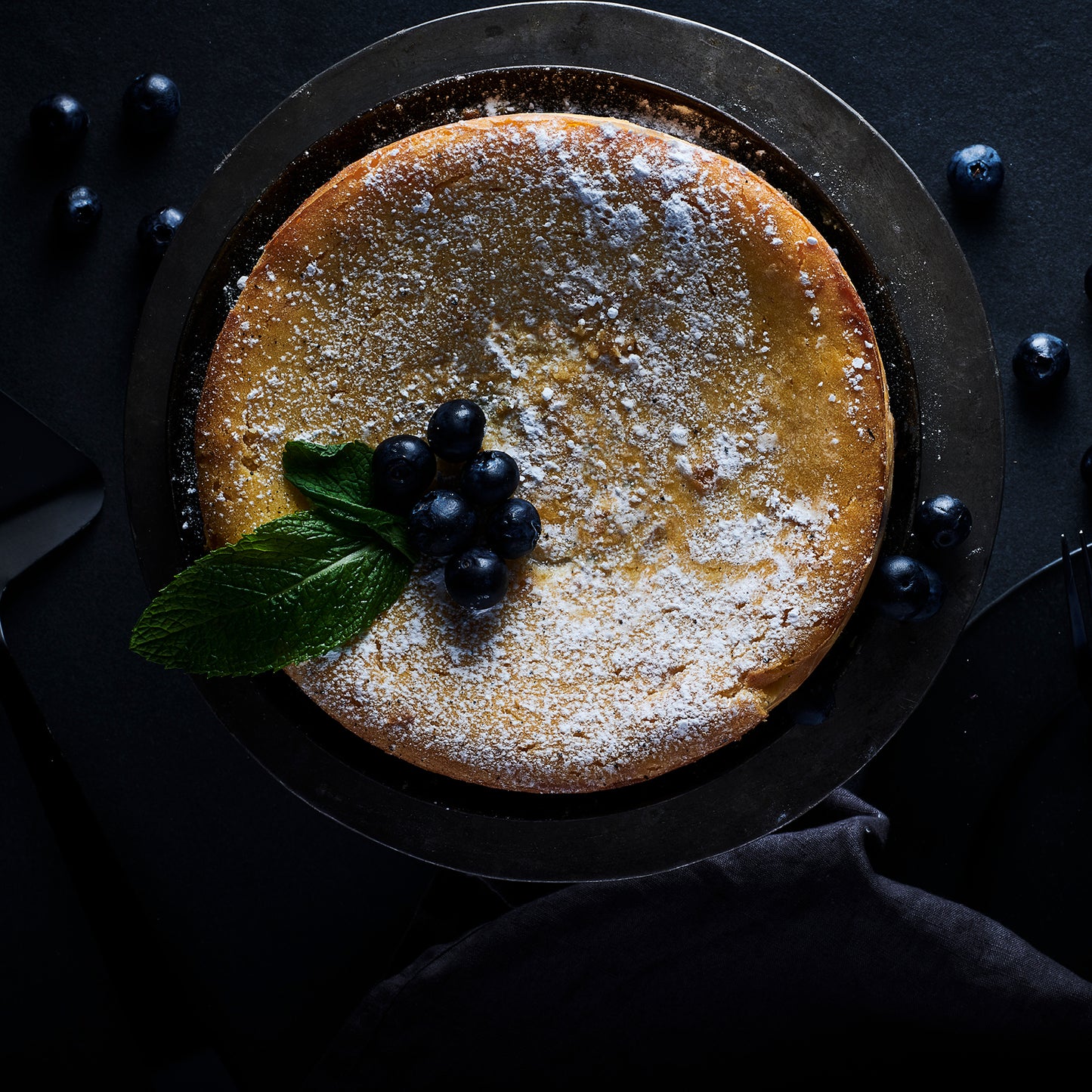 Basque Cheesecake with Passionfruit Curd