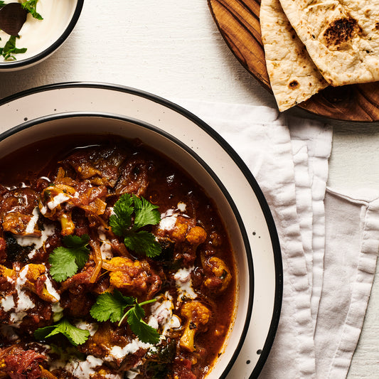 Cauliflower, Eggplant & Tomato Curry with Rice - Single Serve