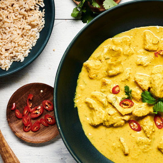 Yellow Curry of Rockling, Zucchini & Baby Corn with Rice - Single Serve