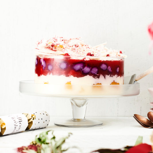 ROASTED PEACH, RASPBERRY SAUTERNES JELLY & MASCARPONE TRIFLE.