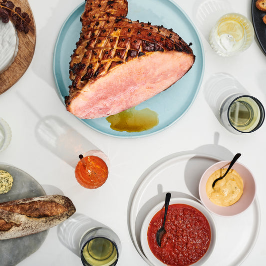 HALF WESTERN PLAINS FREE RANGE HAM, PINEAPPLE MAPLE GLAZE.