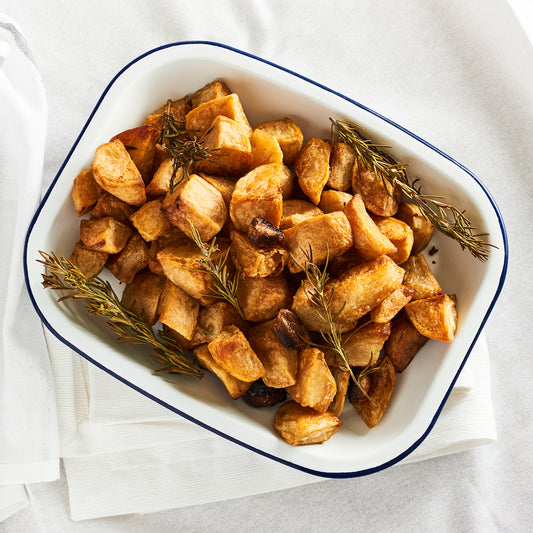 ROASTED BABY POTATOES, CONFIT GARLIC, ROSEMARY.