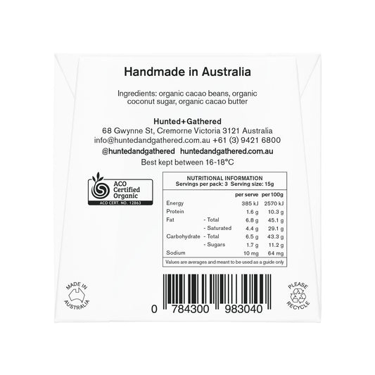 Hunted & Gathered - Dark Organic Chocolate 85% Cacao