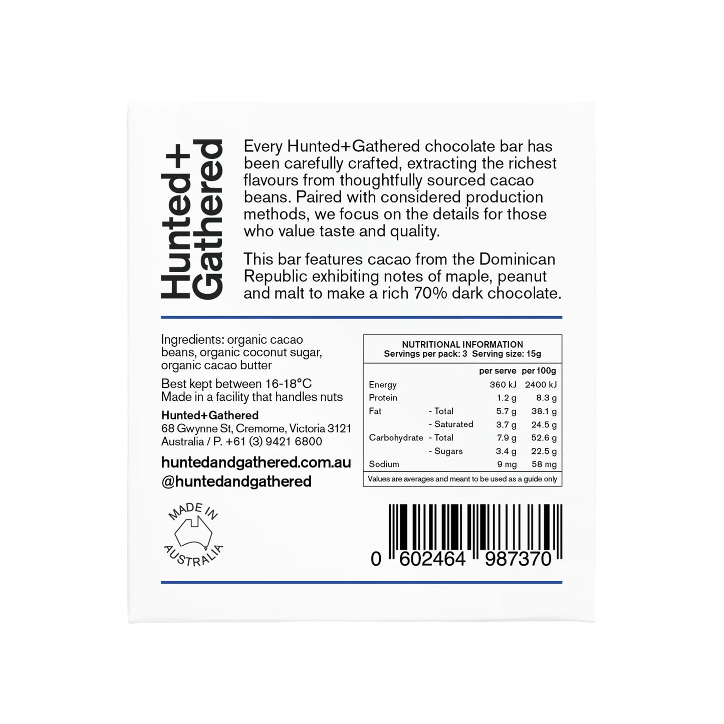 Hunted & Gathered - Dominican 70%