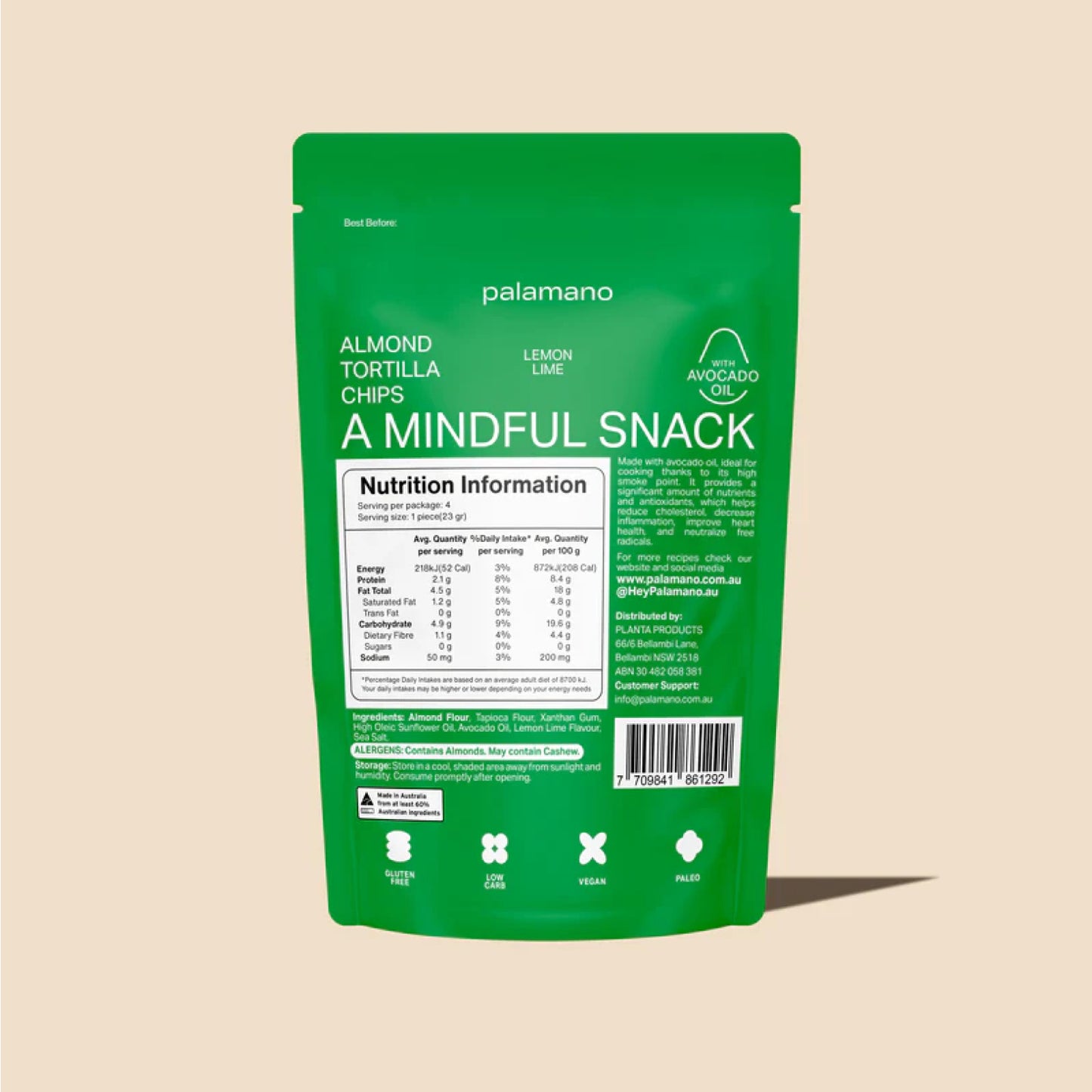 Palamano Lemon Lime Almond Tortilla Chips