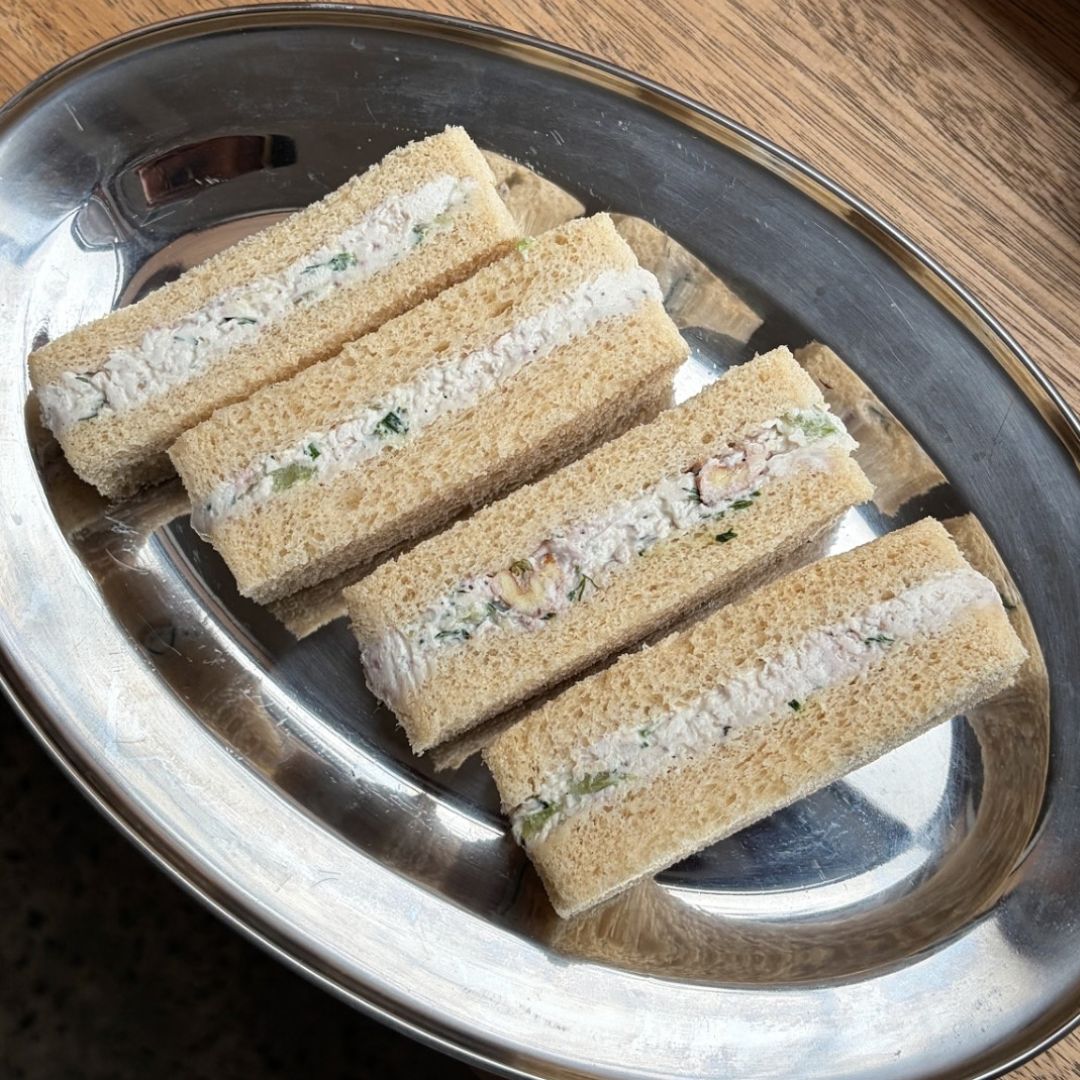 Chicken Waldorf, Apple, Celery, Walnuts & Mayo Finger Sandwiches