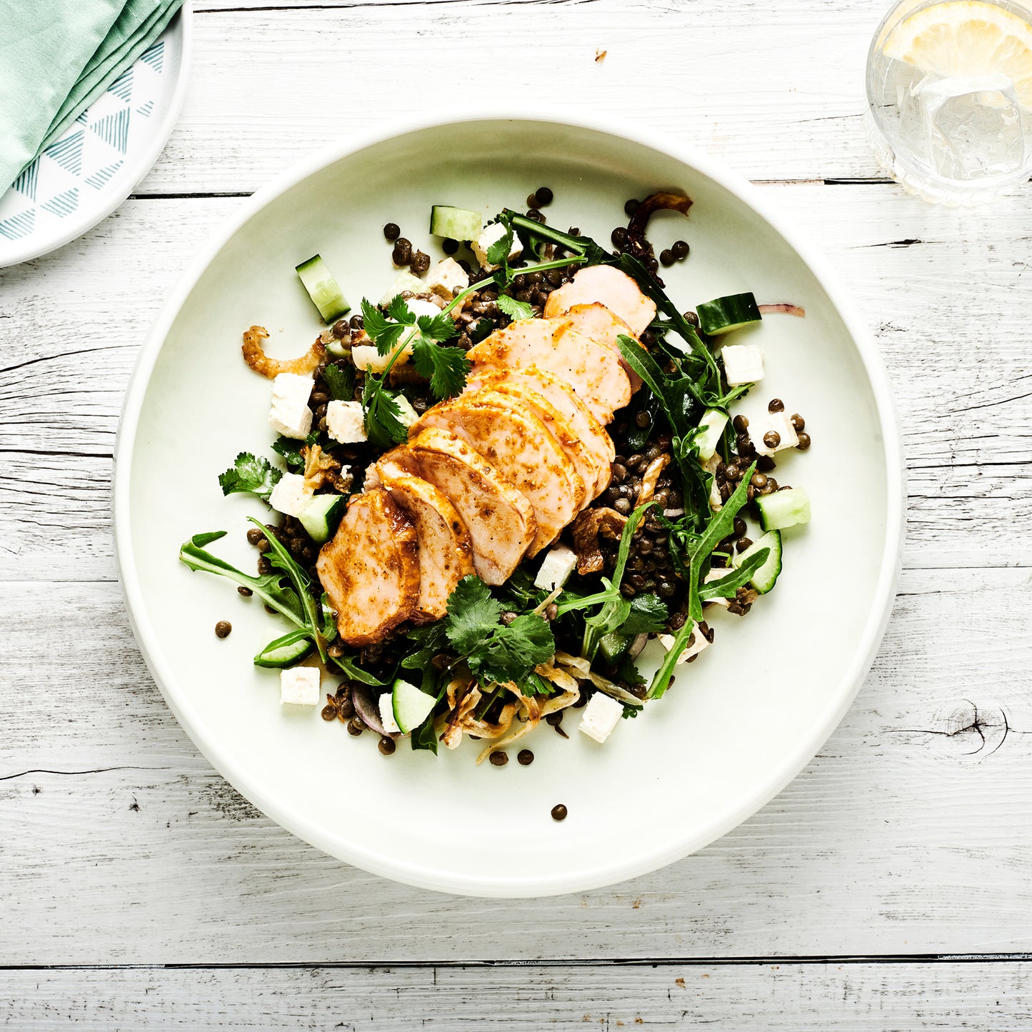 Chermoula Chicken, Chickpea, Roasted Fennel, Radish & Feta Salad, Pomegranate Dressing