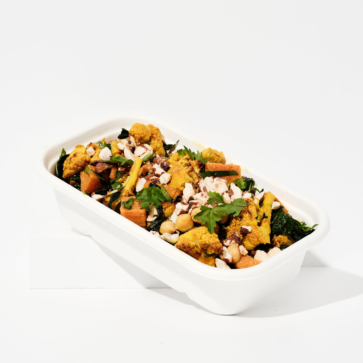 Turmeric Roasted Cauliflower, Sweet Potato & Smoked Almond, Tahini Ranch Dressing