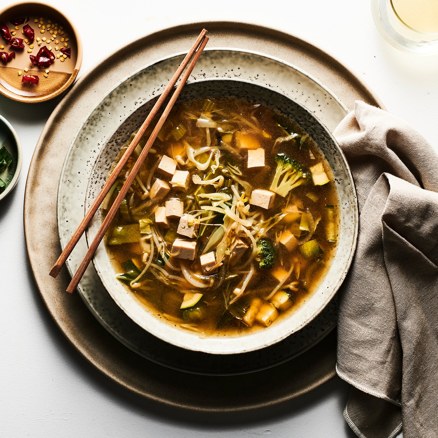Poached Chicken & Asian Greens, Ginger, Soy & Sesame Broth (frozen)