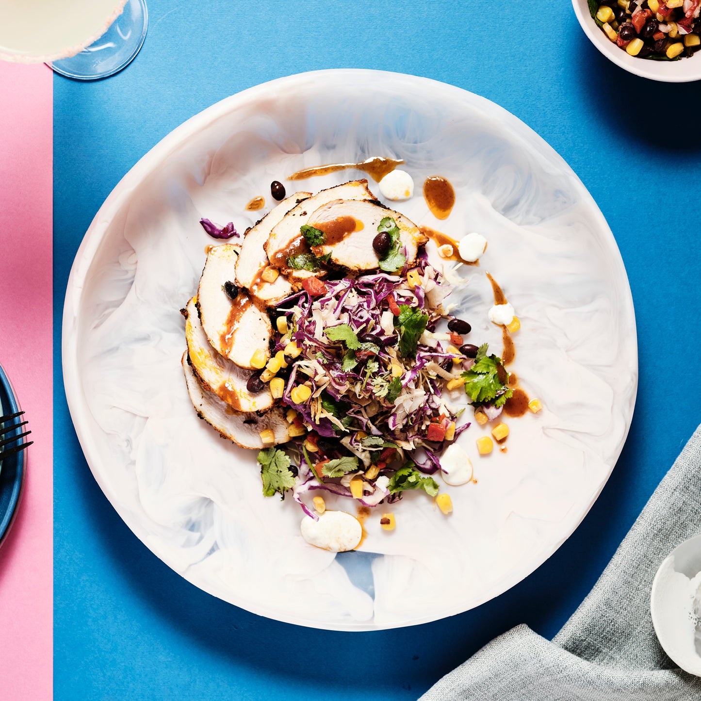 Achiote Grilled Chicken & Mexican Bean Slaw, Chipotle & Lime Dressing
