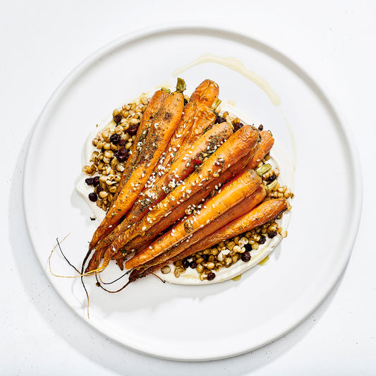 Roasted Carrots, Hung Yoghurt, Dukkah
