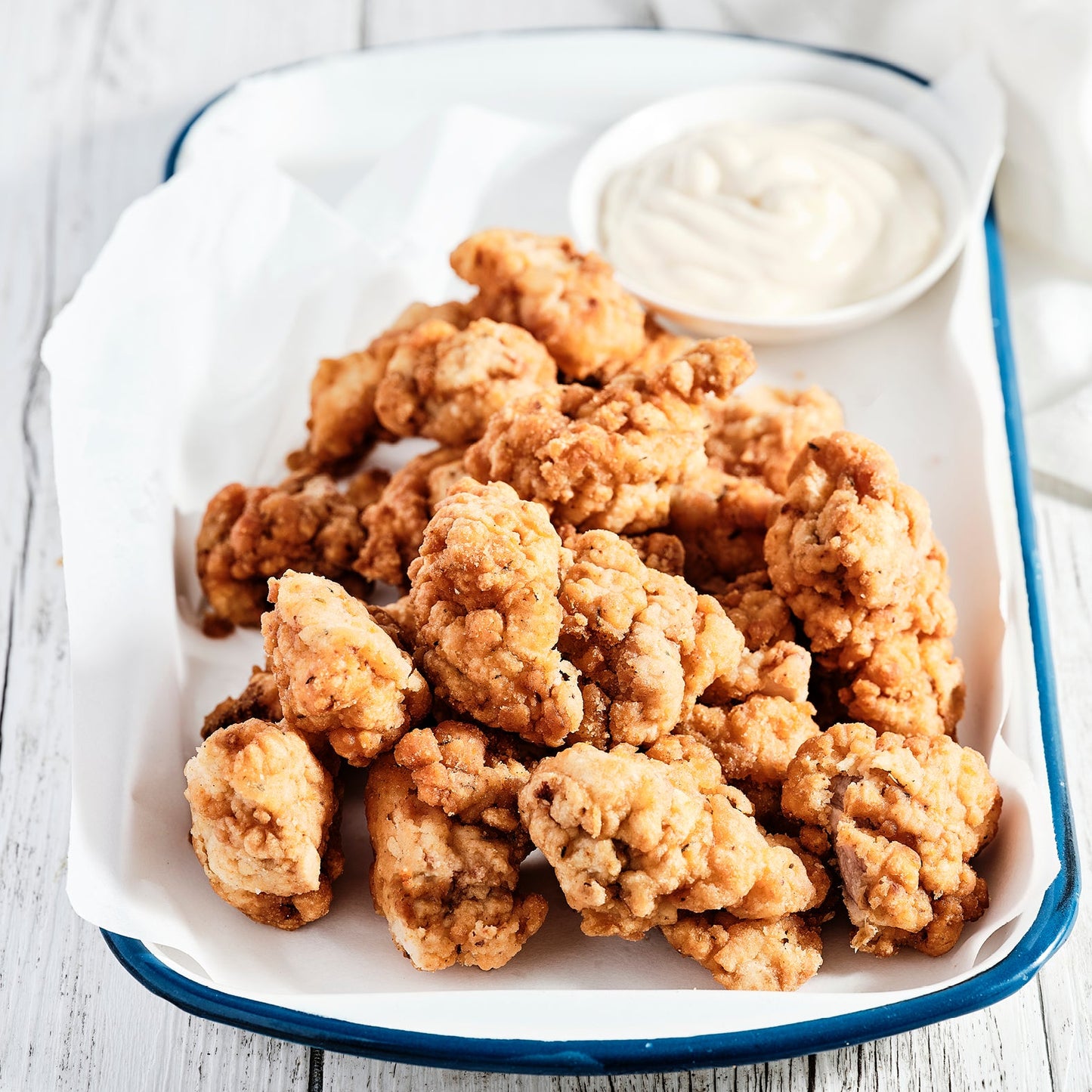 Buttermilk Fried Popcorn Chicken, Chipotle Mayo