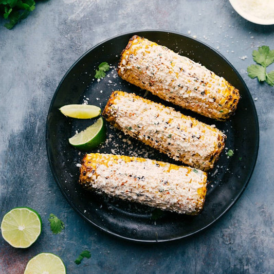 Char-Grilled Street Corn, Queso, Chipotle Butter