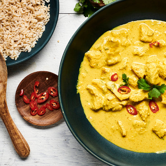 Yellow Curry of Rockling, Zucchini & Baby Corn with Rice - Single Serve