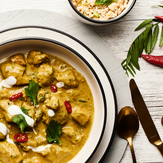 Sri Lankan Chicken Curry, Sweet Potato & Cauliflower Curry with Rice - Single Serve (frozen)
