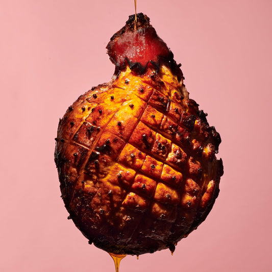 WHOLE WESTERN PLAINS FREE RANGE HAM, PINEAPPLE MAPLE GLAZE.