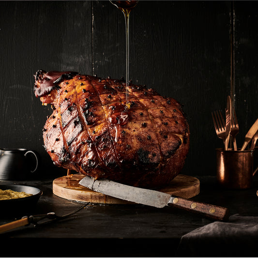 WHOLE WESTERN PLAINS FREE RANGE HAM, PINEAPPLE MAPLE GLAZE.