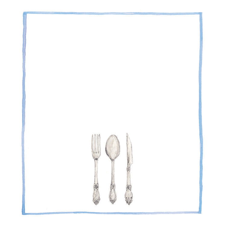 Sarah Smith Watercolour Placecards - Knife & Fork