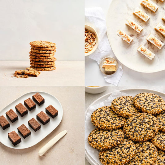 Collage of various types of cookies and sweet treats