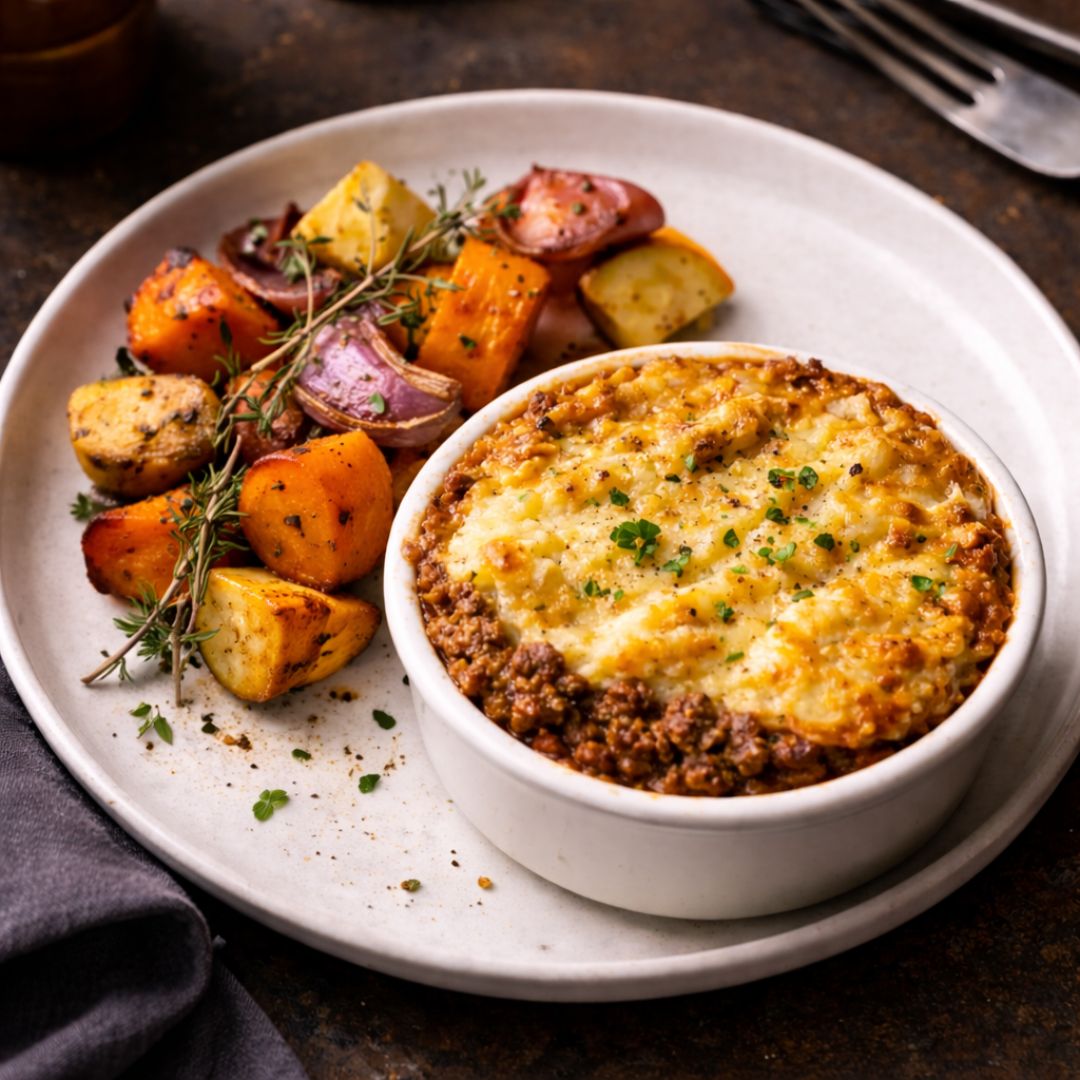 Shepherds Pie with Roast Vegetables - Single Serve