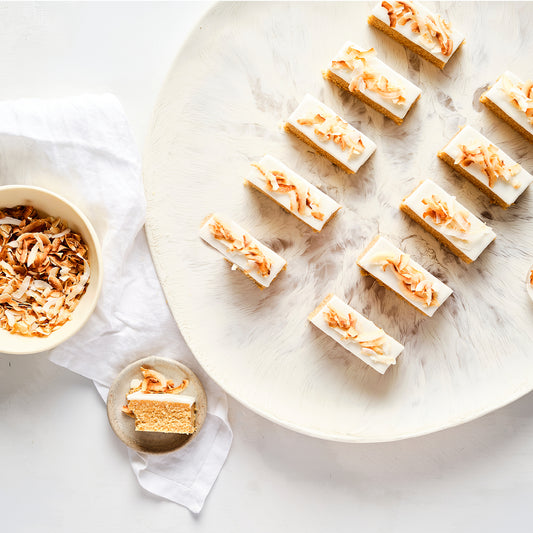 10 lemon slices arranged on a platter