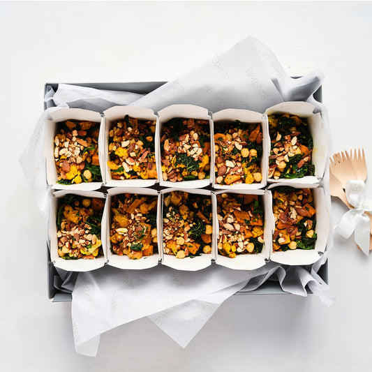 INDIVIDUALLY BOXED SEASONAL PROTEIN SALAD OF THE DAY (10)